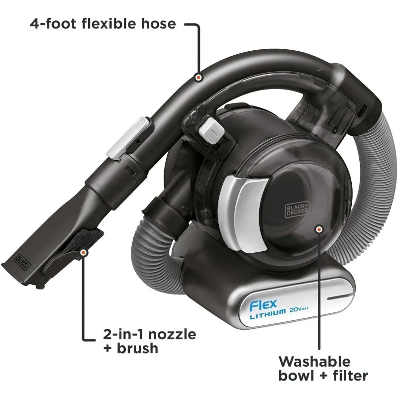 BLACK+DECKER dustbuster FLEX Cordless Handheld Vacuum, Home, Pet and Car Vacuum (BDH2020FL)