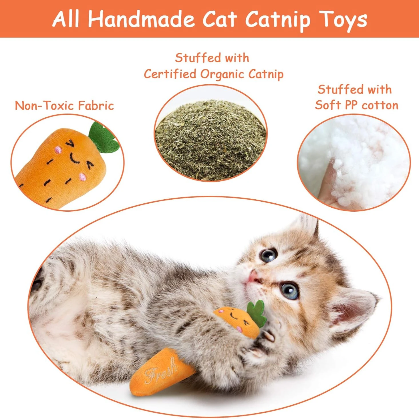 Catnip Toys for Cats, Cat Toys for Indoor , Interactive Cat Toy, Cat Chew Toy, Cat Pillow Toys, Cat Toys for Kittens Kitty