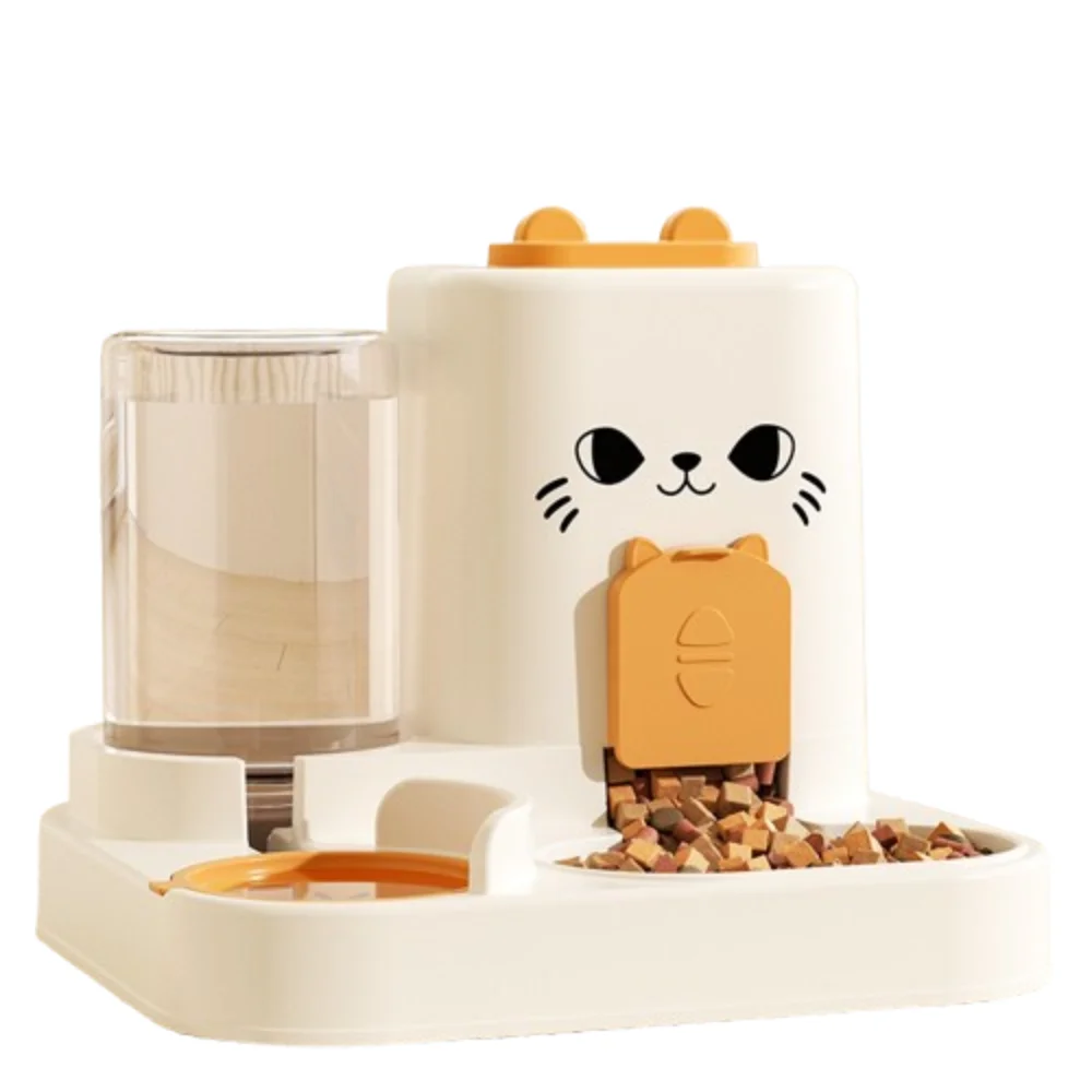 

2-in-1 Cat Food Feeding Machine Leakproof Large Capacity Pet Water Dispenser Dry Wet Separation Detachable Cat Dog Food Bowl