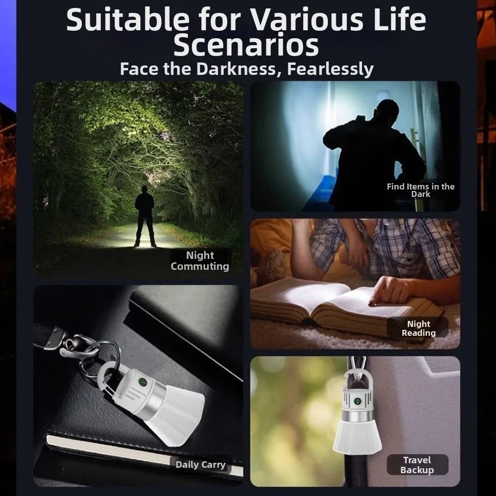 Multicolored Mini LED Flashlight Hanging Function Handheld Portable Hook Lamp High Brightness Creative RGB Ambient Light