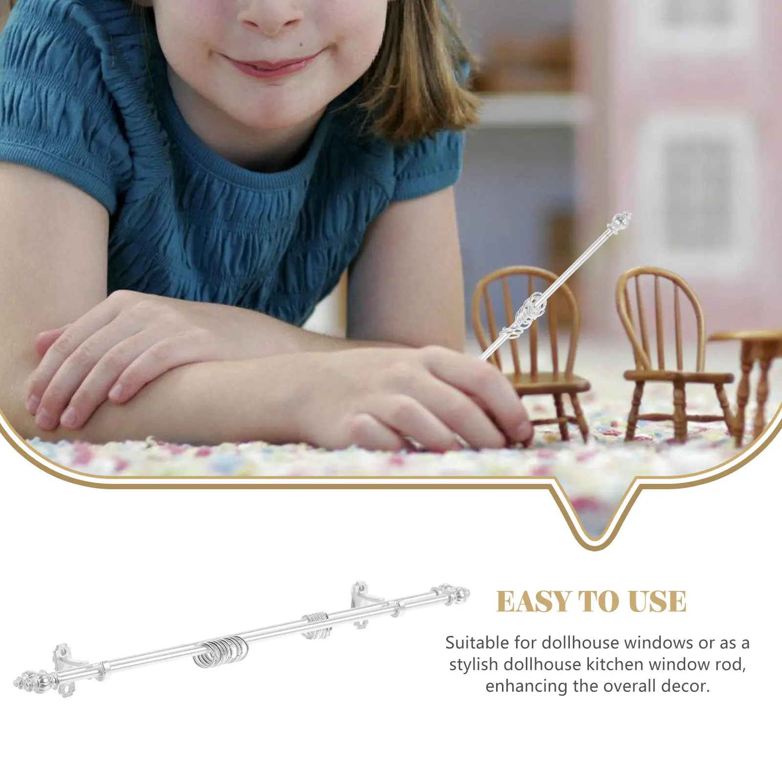 

Набор из 1 мини-карнизов для штор: декоративный, усиленный, из сплава, для миниатюрных домиков, окон, реквизита для фотосъемки, настольный