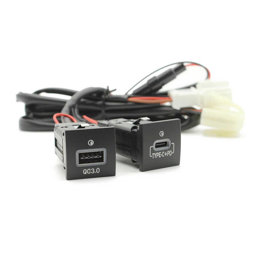 Auto USB Ladegerät PD Quick Charge QC 3,0 Telefon Lade Adapter Outlet Taste Für VW Golf 6 MK6 Jetta 5 Scirocco 2006-2012