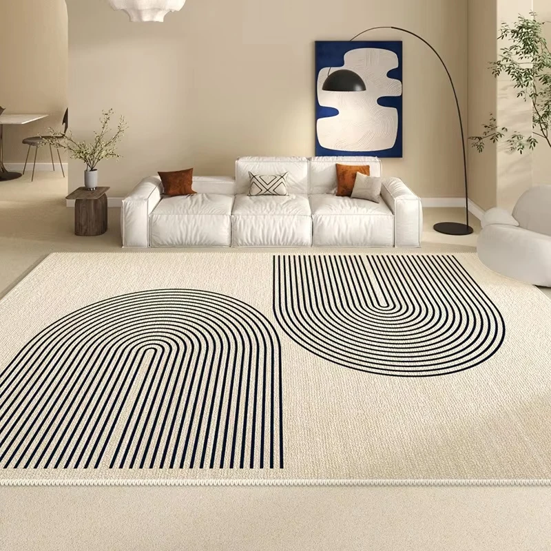 Living Room Carpet Japanese Style Bedroom Bedside Rug Modern Advanced High Density Short Velvet Floor Mat Large Area Foot Mats