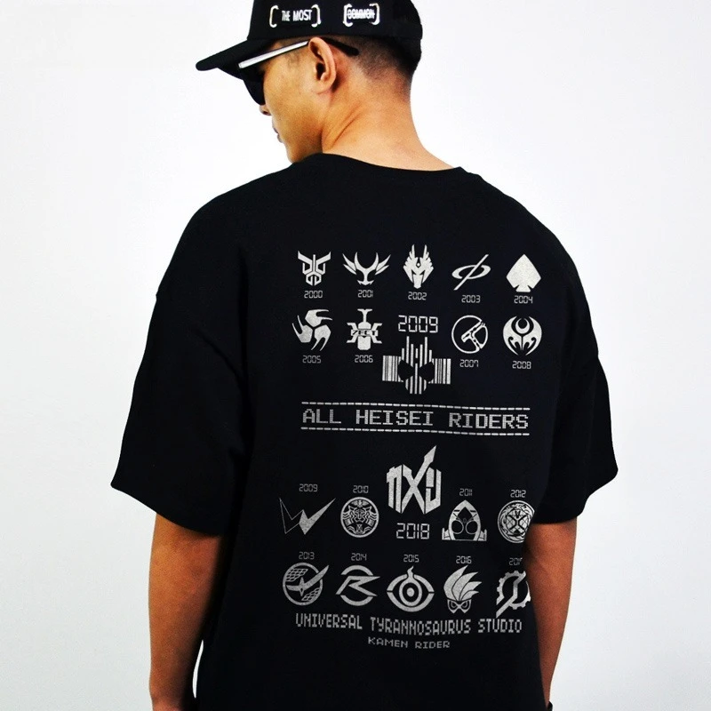 

2025 New Japanese Special Photo Kamen Rider Joint T-shirt Loose Cotton Printing