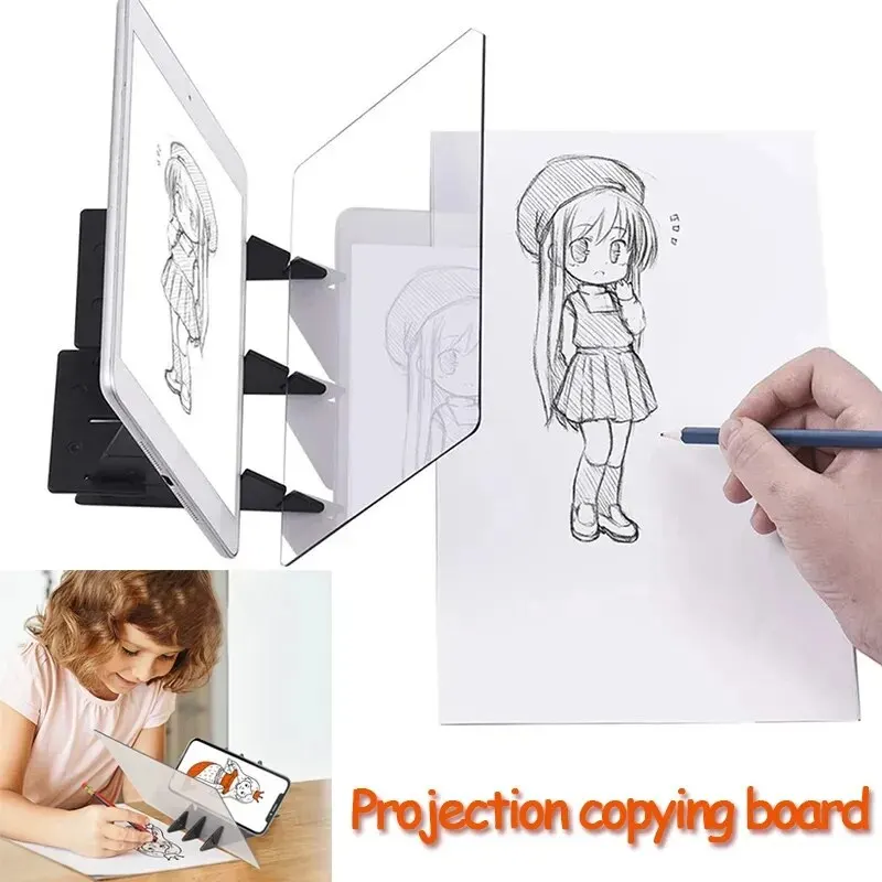 1pc Projection Drawing Copy Board Projector Painting Tracing Board Sketch Specular Reflection Dimming Bracket Montessori Toys