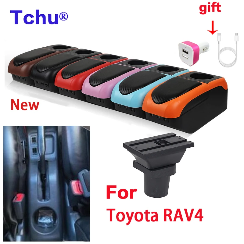 

For Toyota RAV4 Armrest Box For Toyota RAV4 Storage box car Interior car accessories with USB cup holder