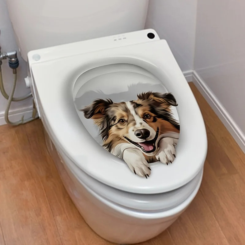 Beängstigende Katze Toiletten aufkleber DIY selbst klebende Toiletten deckel Aufkleber für Badezimmer Toilette Mode wasserdichte WC Wohnkultur – Detail 2