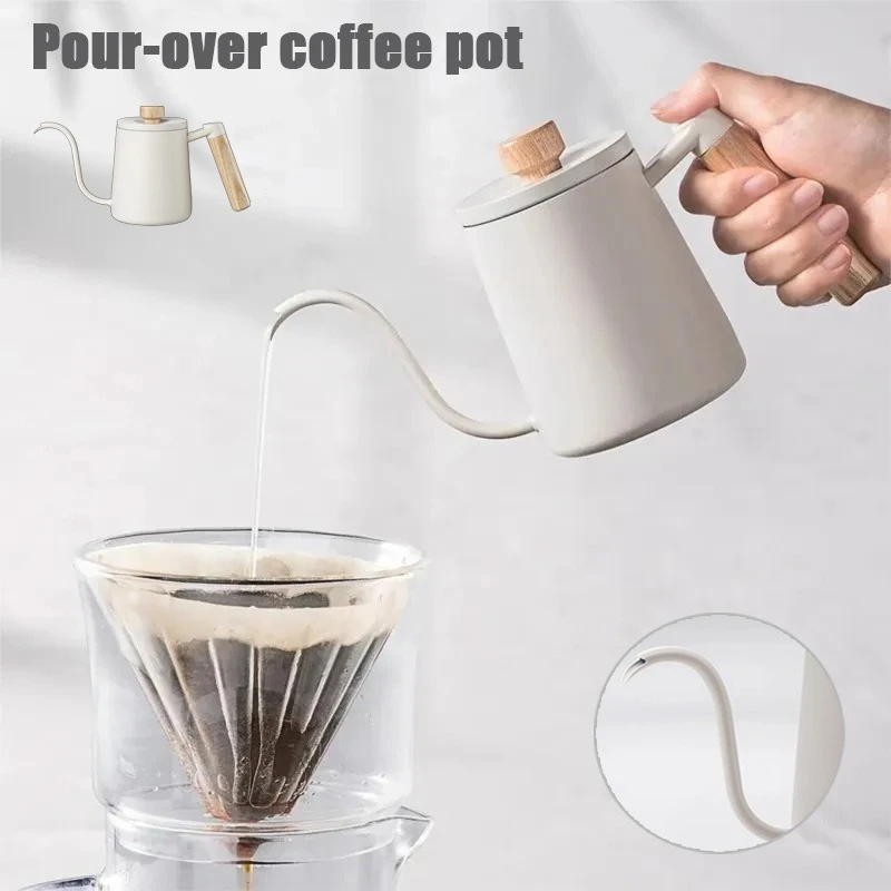 

1Pc Premium Capacity Coffee Drip Kettle 350/550ml Food Grade Stainless Steel Gooseneck Teapot for Home & Café Кофеварка Турецкая