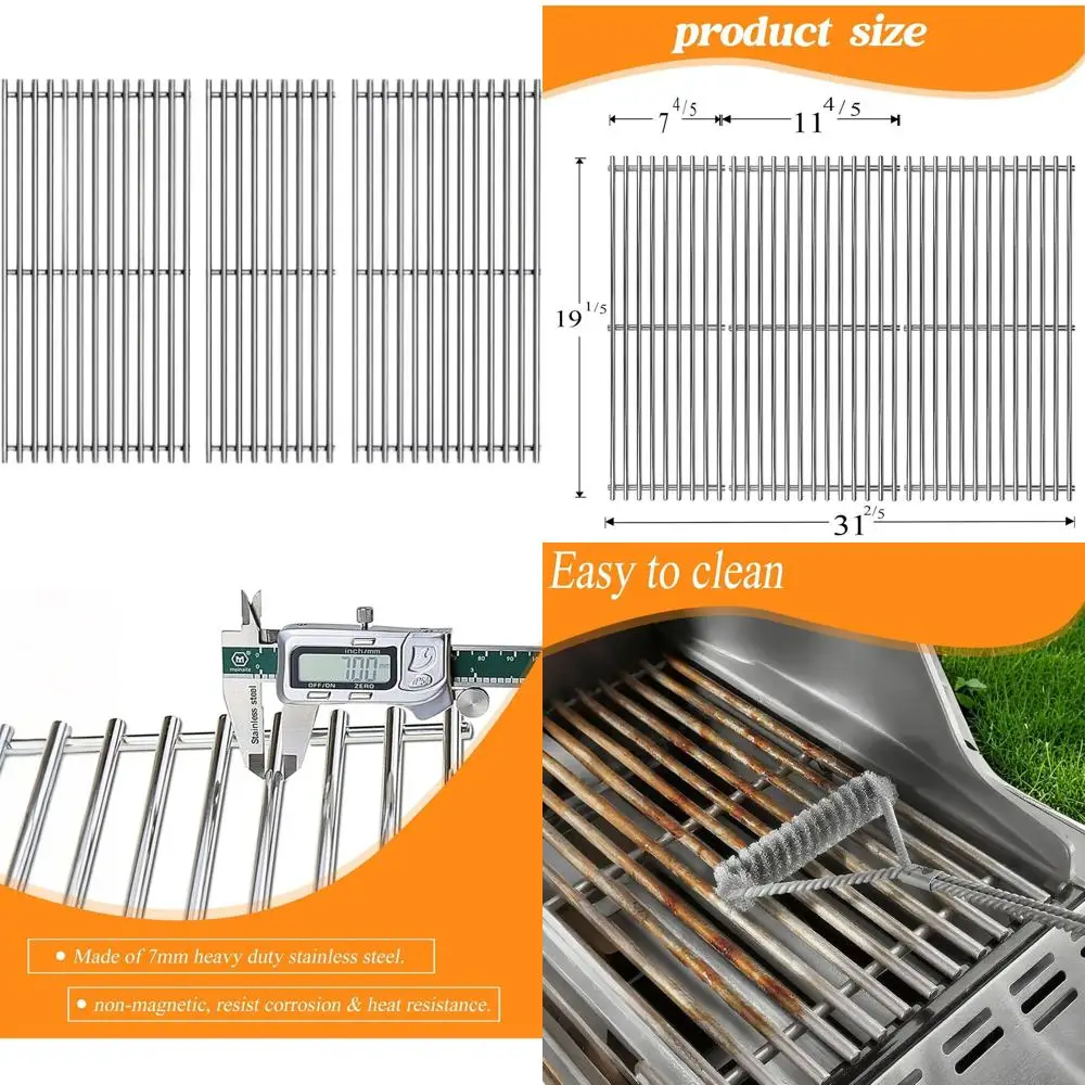 

3-Pack 19.2 Stainless Steel Cooking Grates for Weber Summit 600 Series Gas Grills (2007-Present)