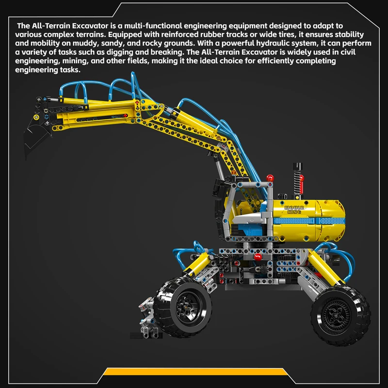 قالب King 17060 Funtiona سيارة فنية اللبنات RC هوائي جميع التضاريس حفارة نماذج من الشاحنات هدايا عيد الميلاد للأطفال
