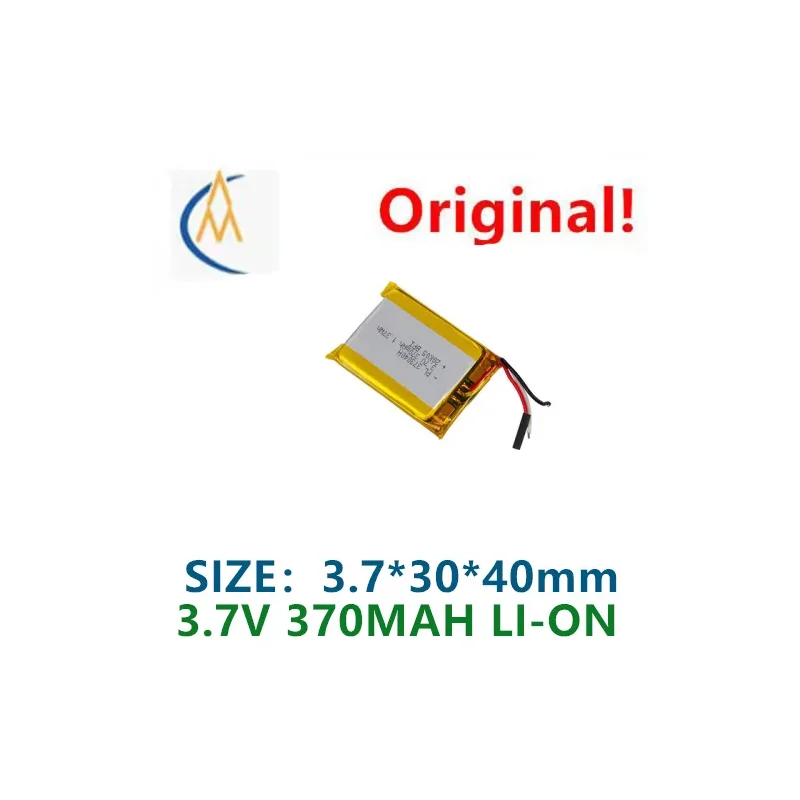 Batterie au lithium 373040H pour enregistreur de conduite, moniteur de pression des pneus, 370mAh, 3.7V