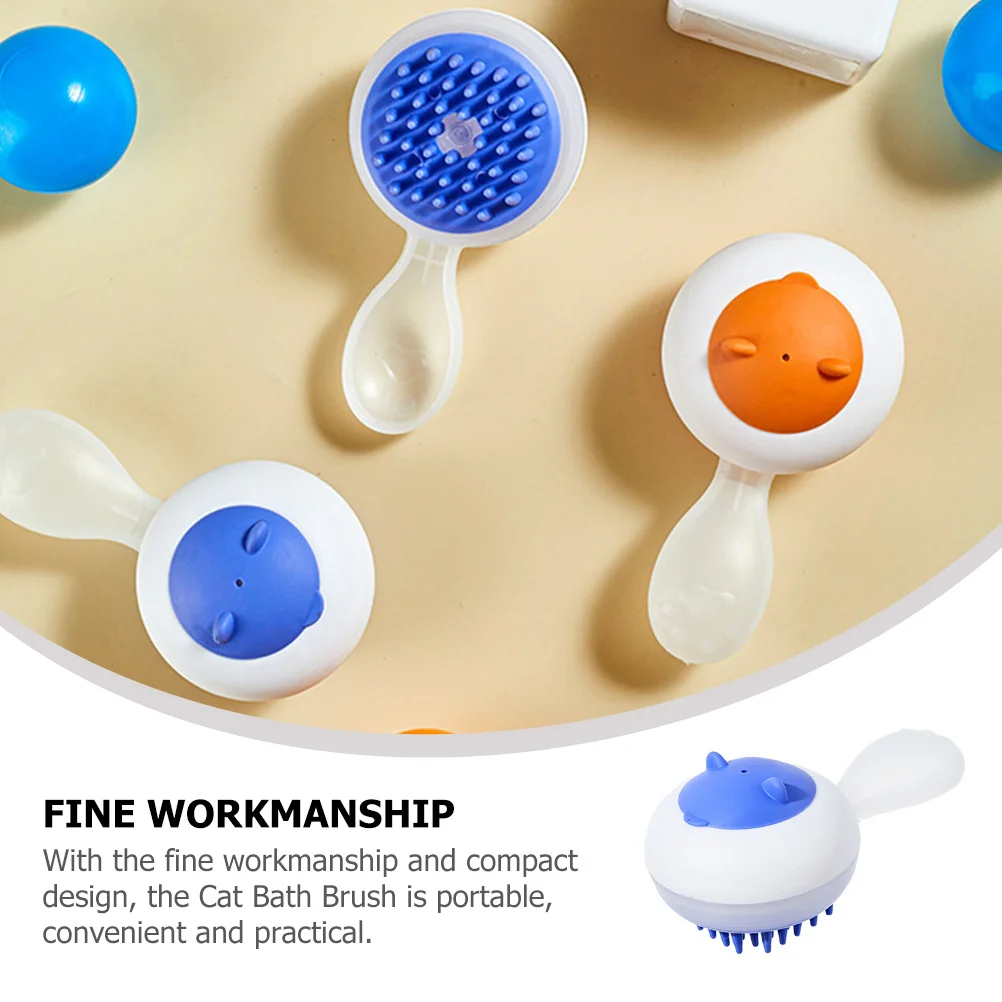 

Pet Bath Brush for Dog Cat Bathing Blue Silicone Grooming Massage Tool Cleaning Supplies Puppy Shampoo Scrubber