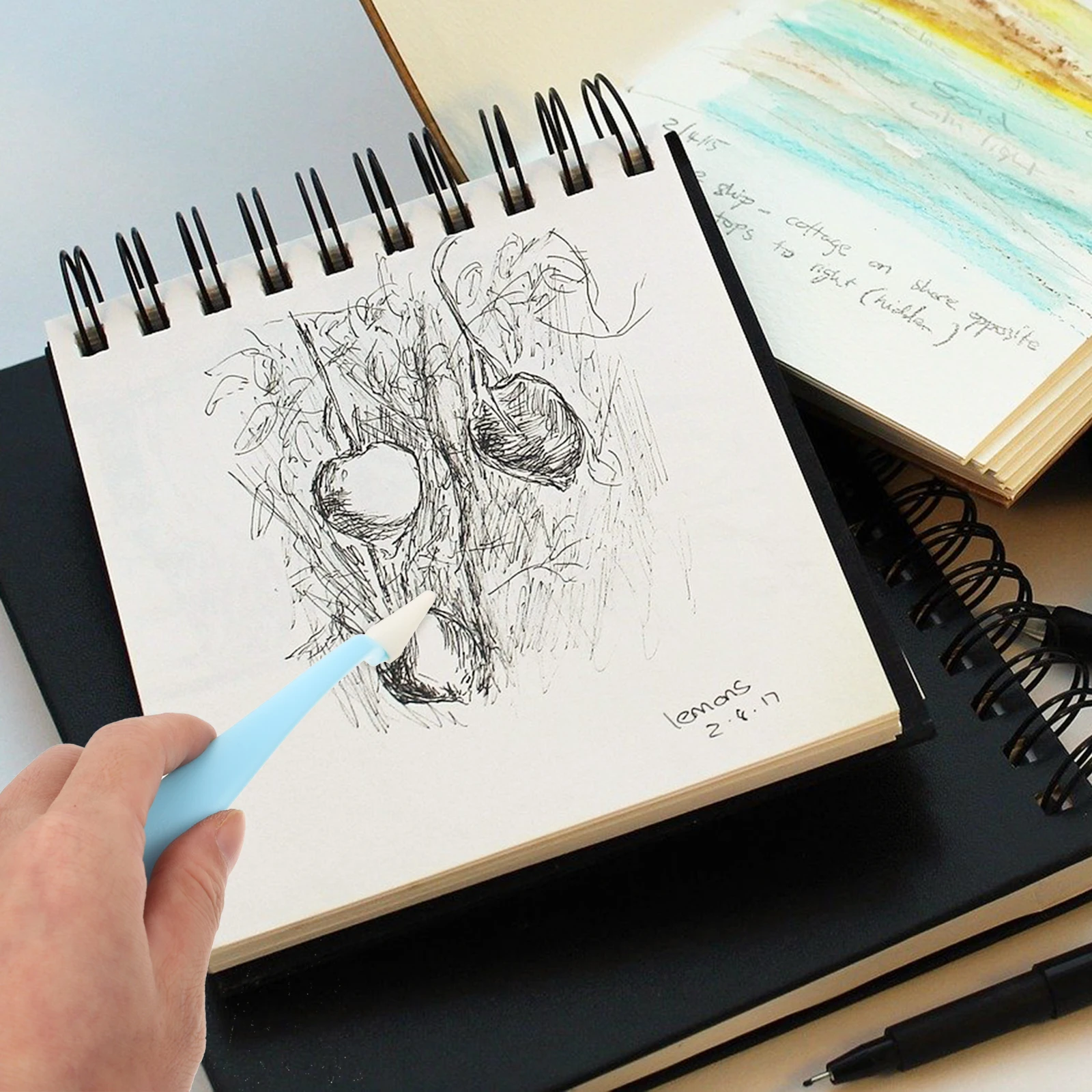 

1 Set Sketch Sponge Wiper Plastic Washable Sketch Smudge Erase Tool Easy Install Replace Heads for Artist Drawing Tools