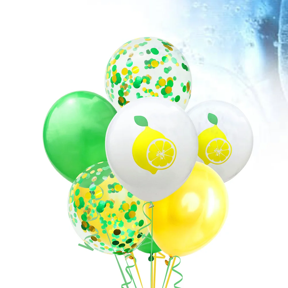 

14pcs Fruit Latex Balloon Set Birthday Party Wedding Decoration Lemon Pattern Sequins Balloons Accessories