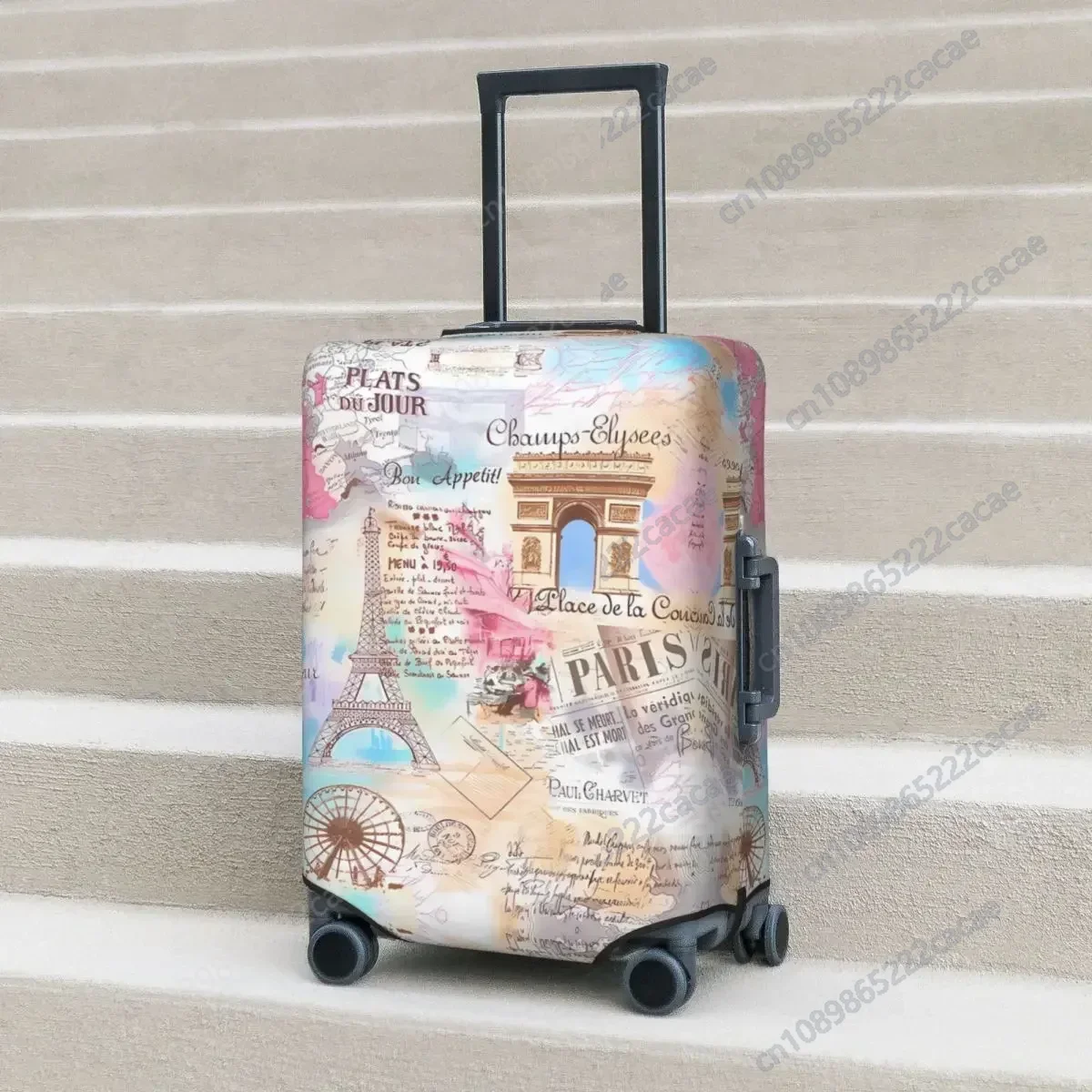 Paris Graffiti Valise Cover, Tour Eiffel Painting, Fun Bagages Supplies, Travel Protector, Vacation