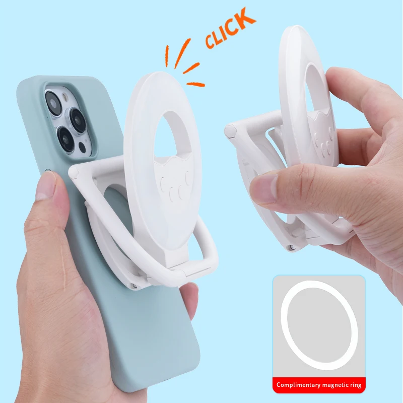 Magnetic Mobile Phone Fill Light Live Streaming Camera Beauty Light RGB Pocket Full-color LED USB Charging Photo Ambient Light