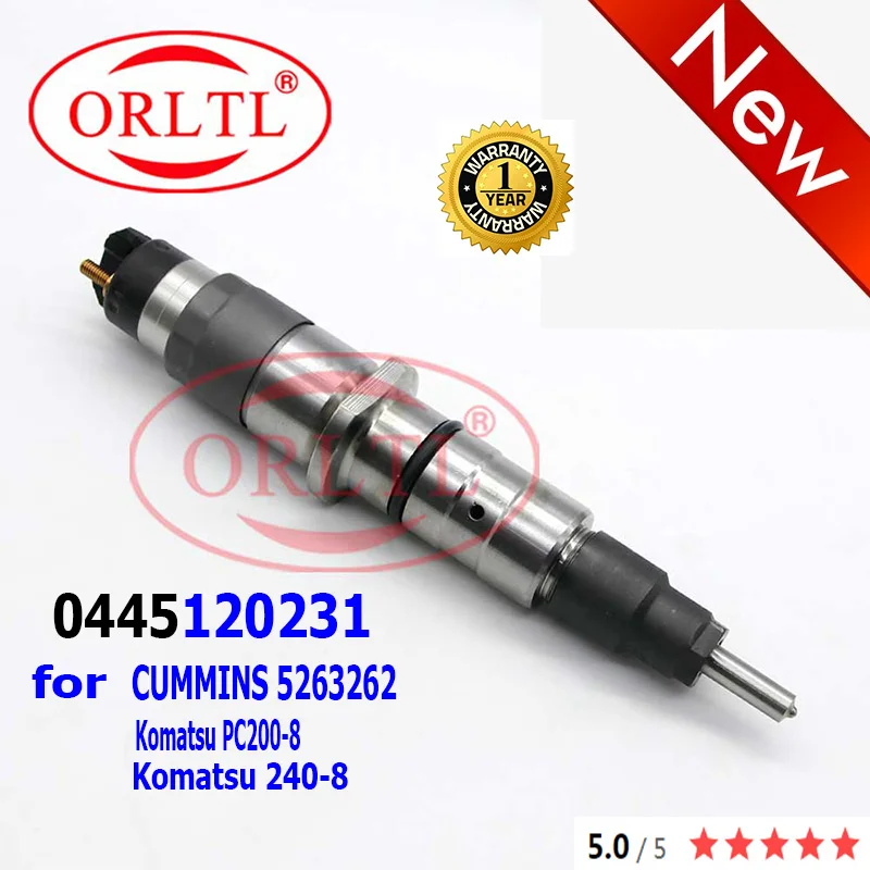 

ORLTL Common Rail Injector 0445120231 5263262 Fuel Injection 0 445 120 231 For CUMMINS Komatsu PC 200-8 240-8