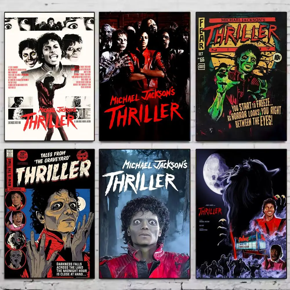 M-michael Jackson Thriller Poster Vintage Wall Art Aesthetic Room Decor Print Living Room Bedroom Home Decoration