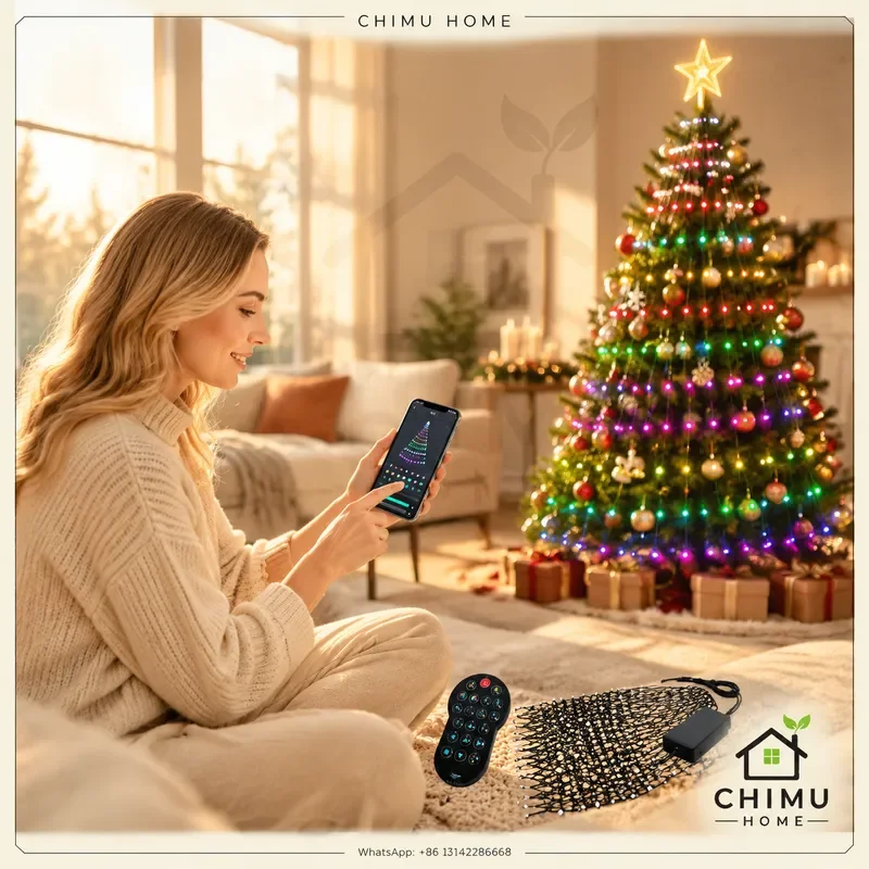 【CHIMU HOME】 Bluetooth Symphony Point Control Leather Line Light Holiday Decoration Light Fairy Light Cross-border Popular