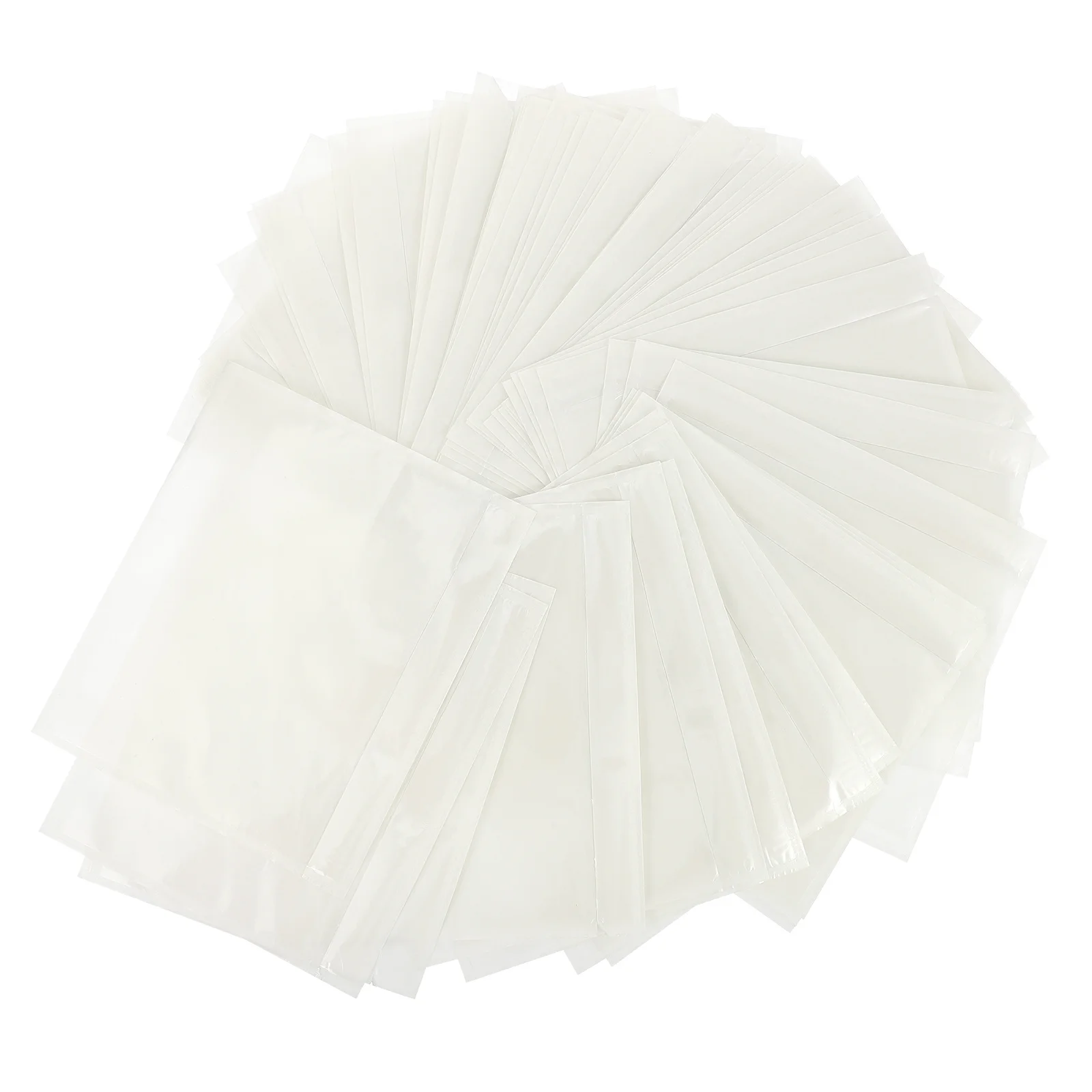 Bolsa de almacenamiento de lista de Pe impermeable, bolsa de protección de recibos transparente autoadhesiva, bolsa de almacenamiento de recibos transparente, 50 Uds.