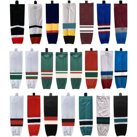 Ice Hockey Socks Color Splicing Training Hockey Leggings Sportswear Hockey Stockings A Pair 100% Polyester Sports Socks