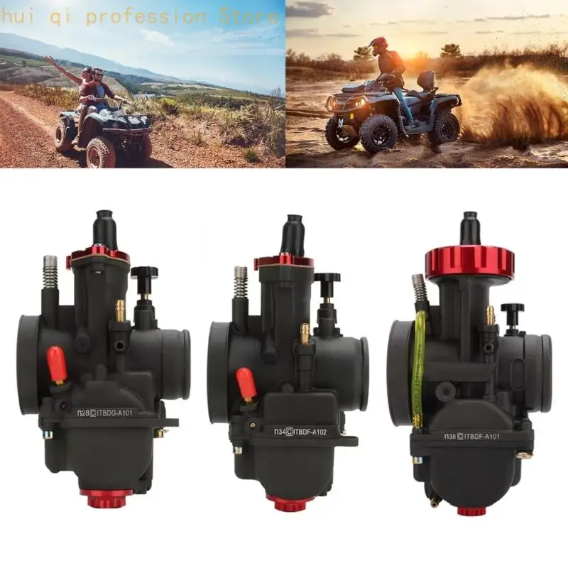 Schwarzer Motorradvergaser für Werkstattwartungs- und Tuningaufgaben, Einzeleinheit mit rotem Einstelldetaildesign H8WE – Detail 2