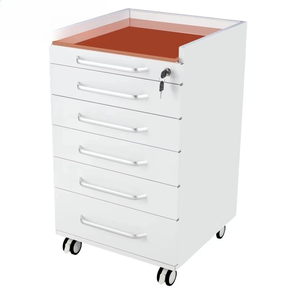 Durable Eco-Friendly Manual Stainless Steel 5-Drawer Hospital Office Dental Storage Cabinet