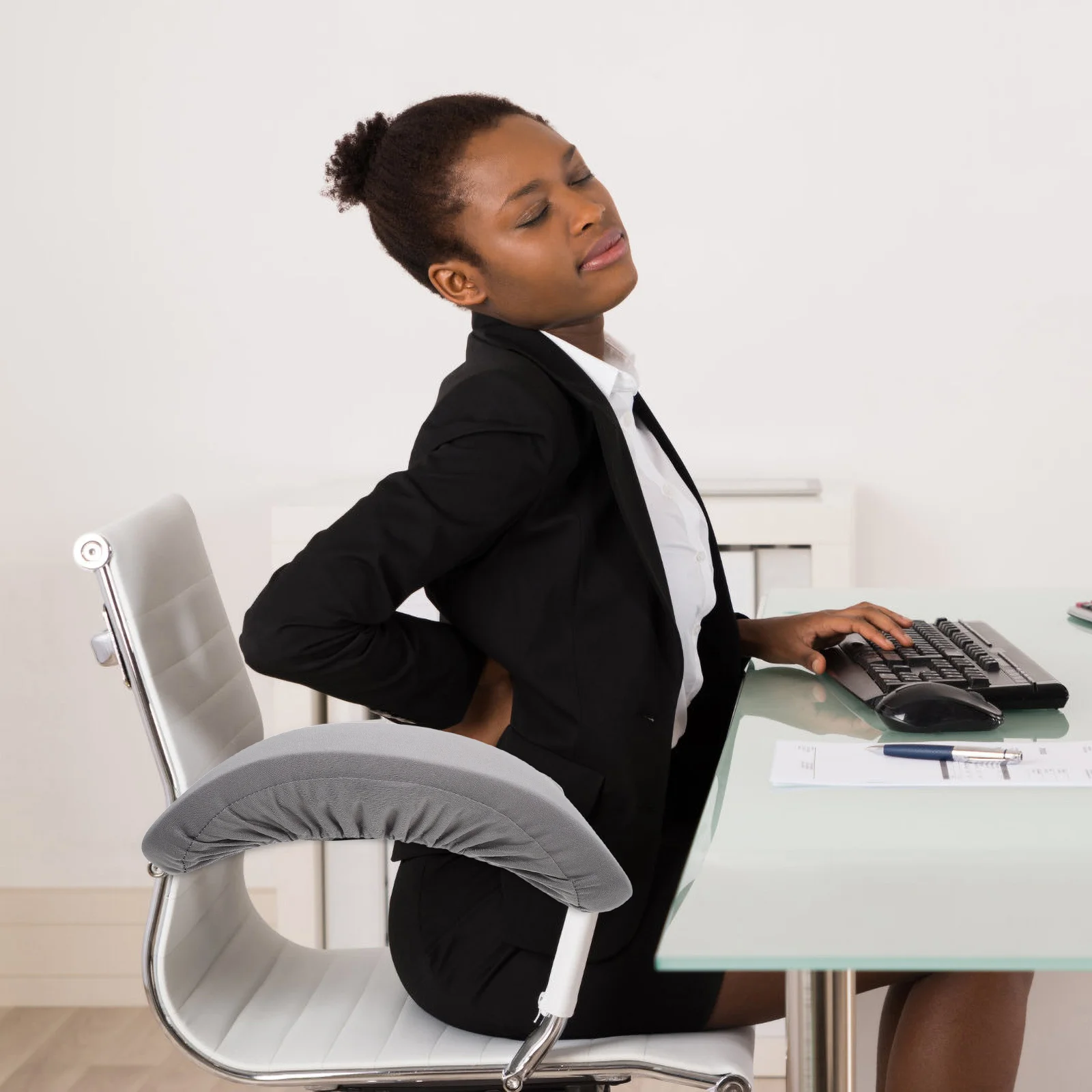 

2Pcs Office Chair Armrest Cushion High Density Memory Foam Ergonomic Armrest Pads Covers for Gaming Desk Chair Elbow Forearm