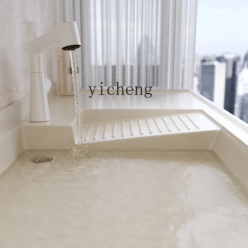 YFY stainless steel double washing machine balcony cabinet dryer combination double machine position wash basin cabinet