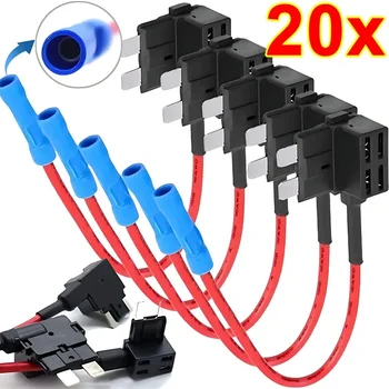 32V MINI KLEINE MEDIUM Size Auto Zekeringhouder Add-a-circuit TAP Adapter Micro Mini Standaard ATM Blade zekering voor Auto's Bestelwagens 20/10/5pcs