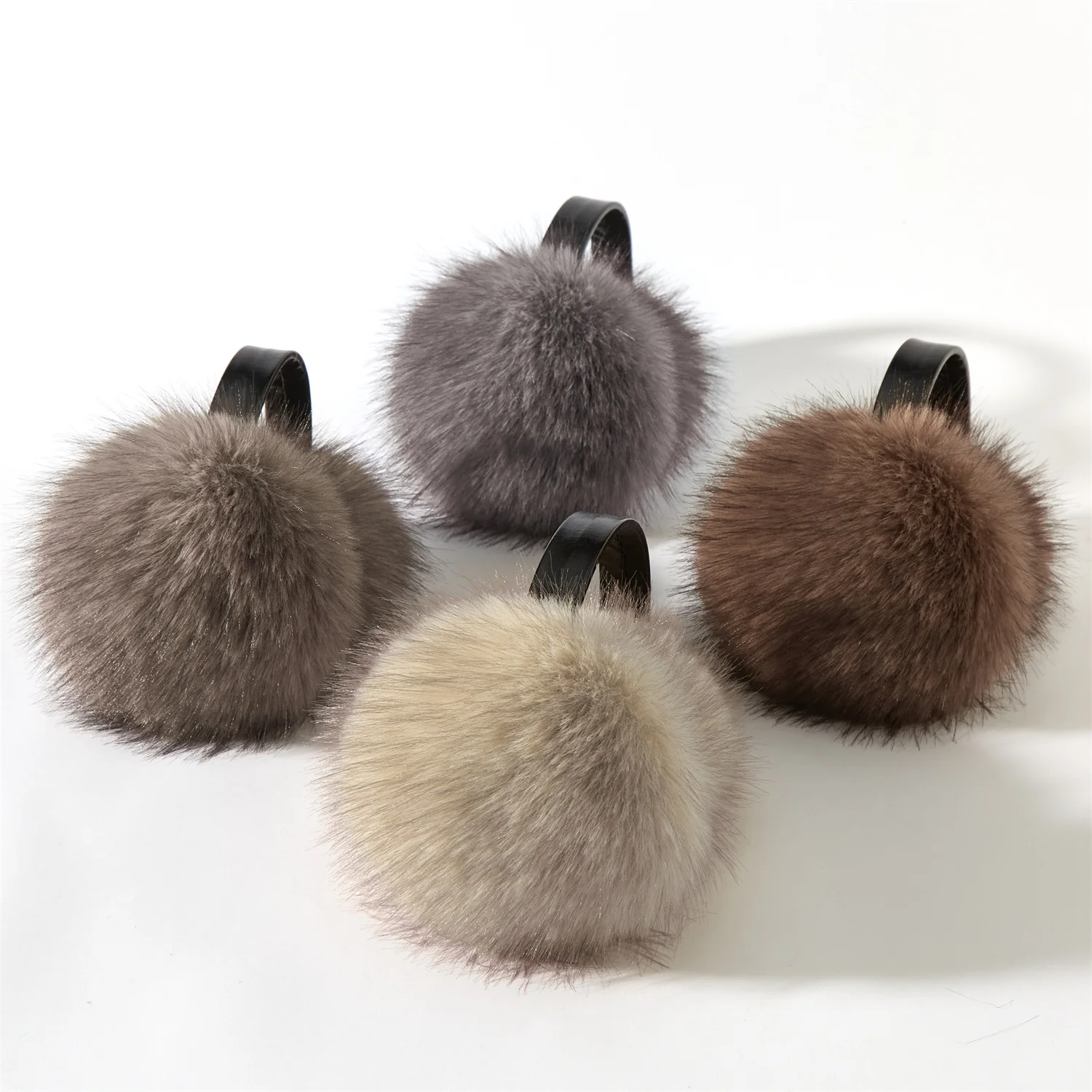 الفاخرة فو الثعلب الفراء غطاء للأذنين 2025 مبتكرة الرجعية الجلود عقال غطاء للأذنين الشتاء يندبروف الملحقات الدافئة #1