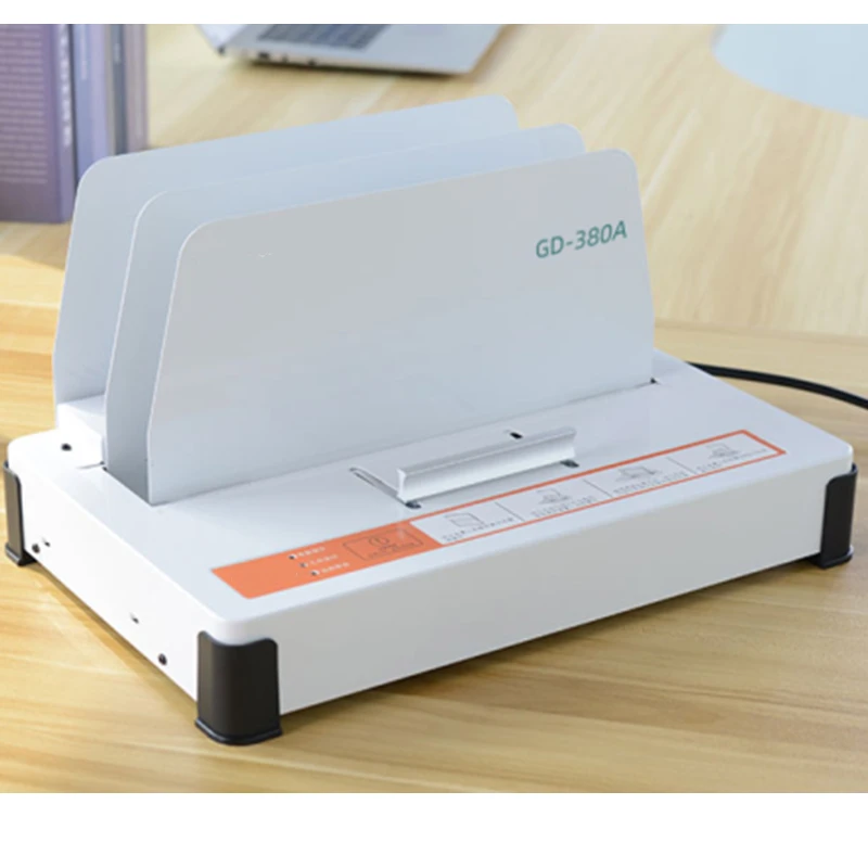 380A small glue binding machine electric punch-free  bill accounting voucher financial file paper book hot melt  A4 automatic