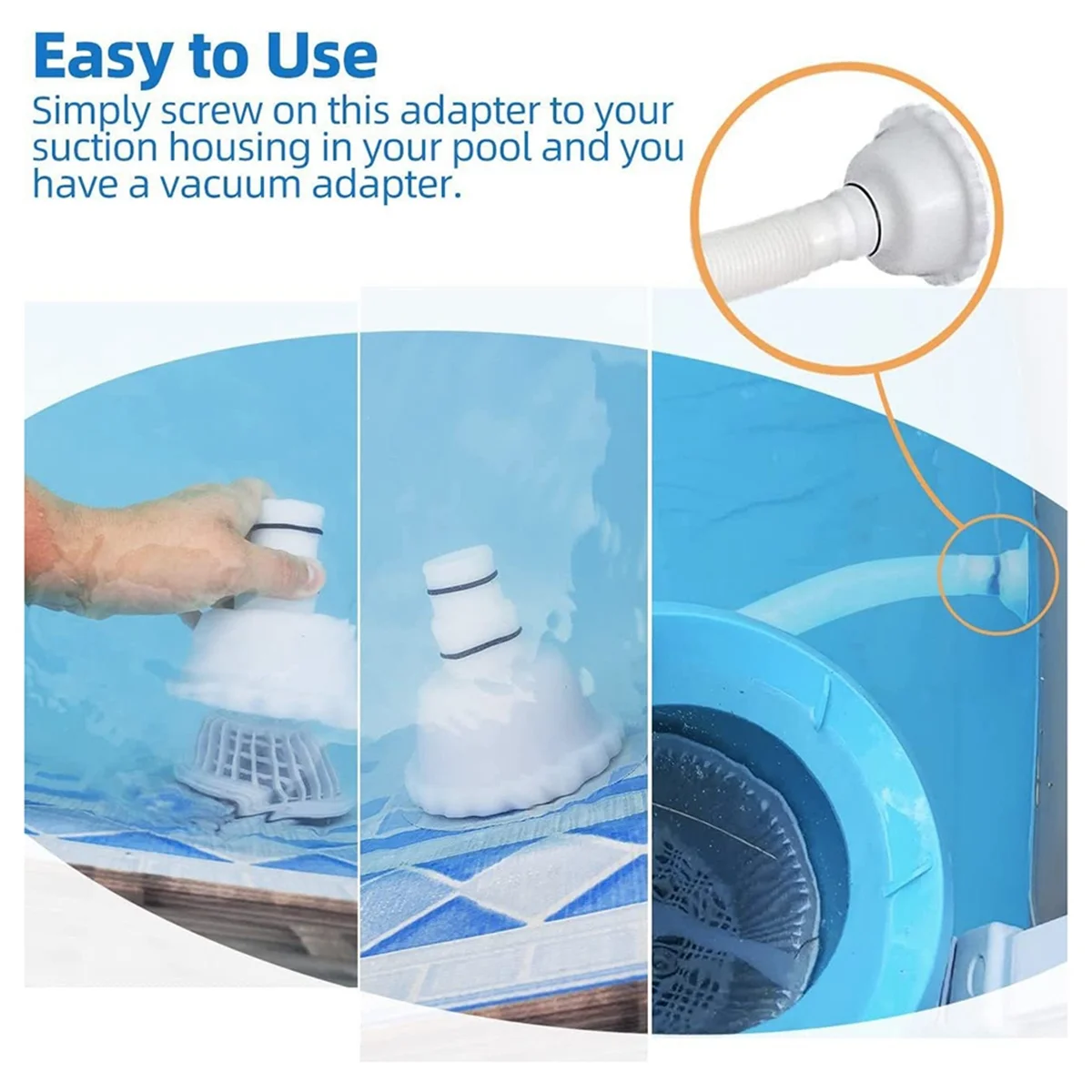 

Eco-fVacuum Adapter RP/RX Skimmer Attachment for 1.5 Inch & 1.25 Inch Hose Connection for Above Ground