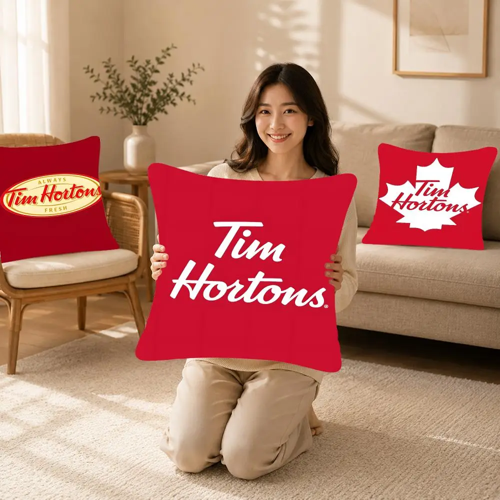 Brand Food Tim Hortons Cushion Cover Bedroom bed reading backrest cushion Festive plush holiday Soft plush throw