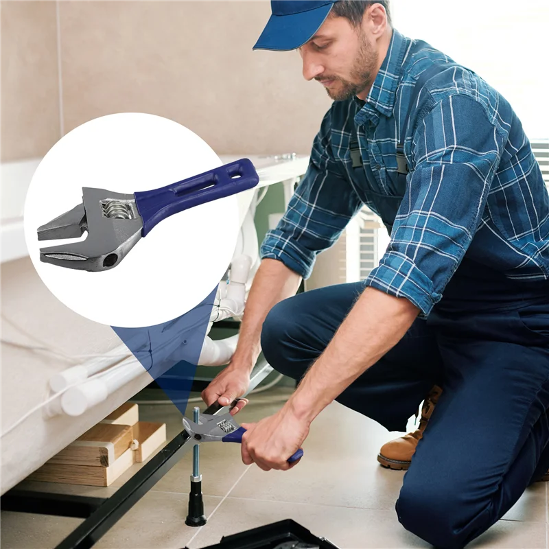 

【Today-Only!】2PCS Universal Adjustable Wrench Large Opening Short Handle Multifunctional Mini Wrench Bathroom Tools