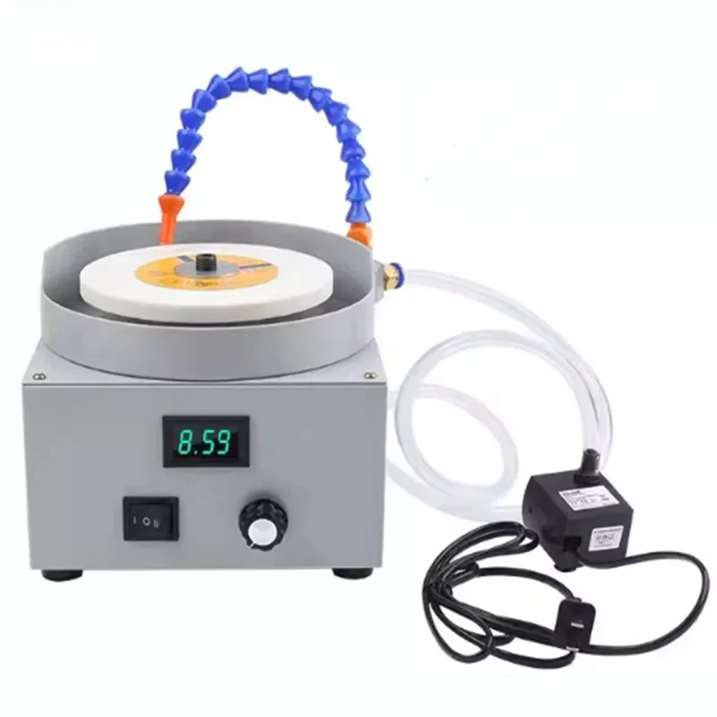 

150MM electric surface grinder - adjustable speed dry wet polishing machine with white alumina grinding wheel and diamond grindi