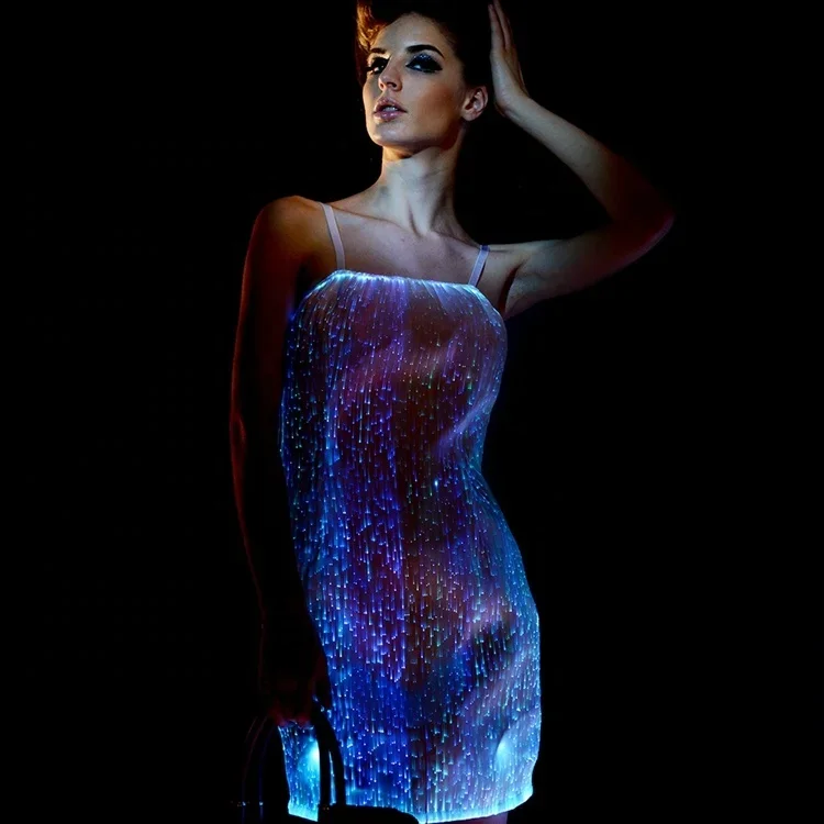 New Arrival Women Sexy Lace Night Light Up Dress Ladies Light Luxury