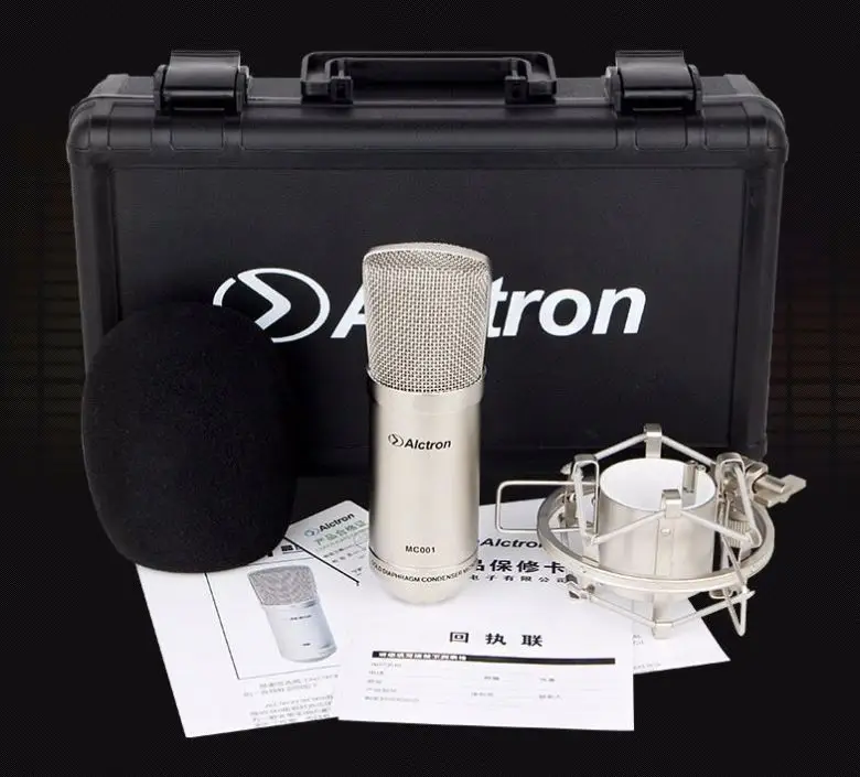 Студийный микрофон Alctron MC001 с противоударным креплением и чехлом для переноски USB-конмпочкой, микрофон для записи подкастов, профессор
