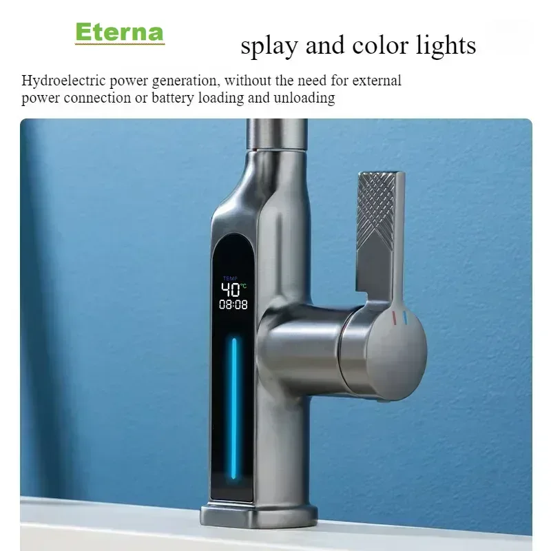 Washbasin pulling faucet 5 modes Hot and cold faucet with LED digital display