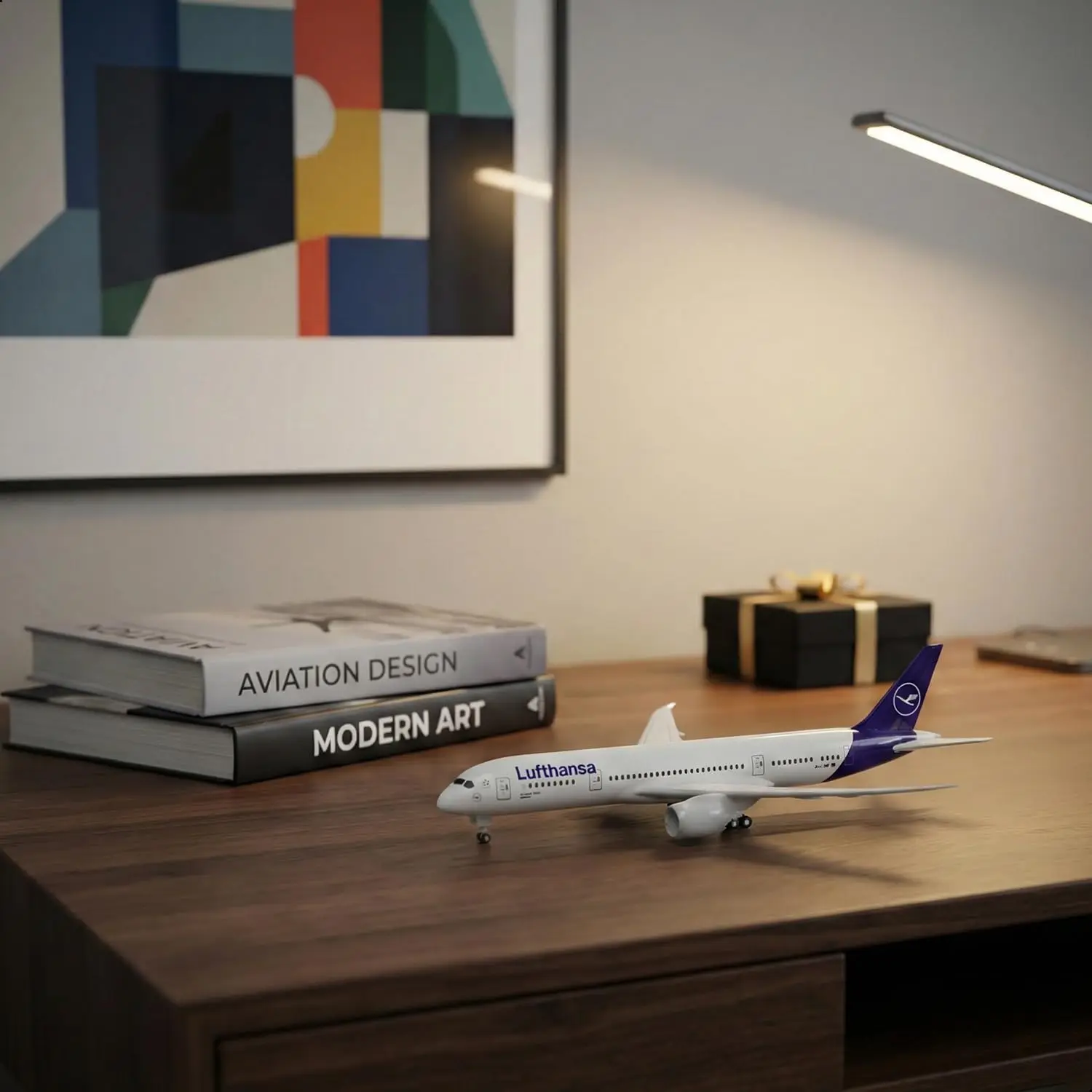20cm Lufthansa 787 Diecast Metal Airplane Model with Stand (20-cm L) for Adult Aviation Gifts