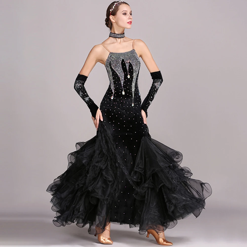 Valzer Luxury Elegant Women Professional Modern Dance dress Queen Costume Large Swing Dress Modern Dance Dress