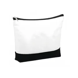 Sublimation Blank Cosmetic Bag Black Bottom Women's Make Up Bag Polyester Portabl For Heat Transfer Printe Storage Pencil Bags