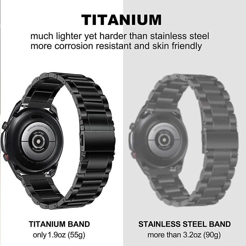 Titanium Metal Strap 22MM For Huawei Watch 3 Pro GT2 Band 20MM For Samsung Watch 6/5/4/3 45mm Luxury Business Bracelet Wristband