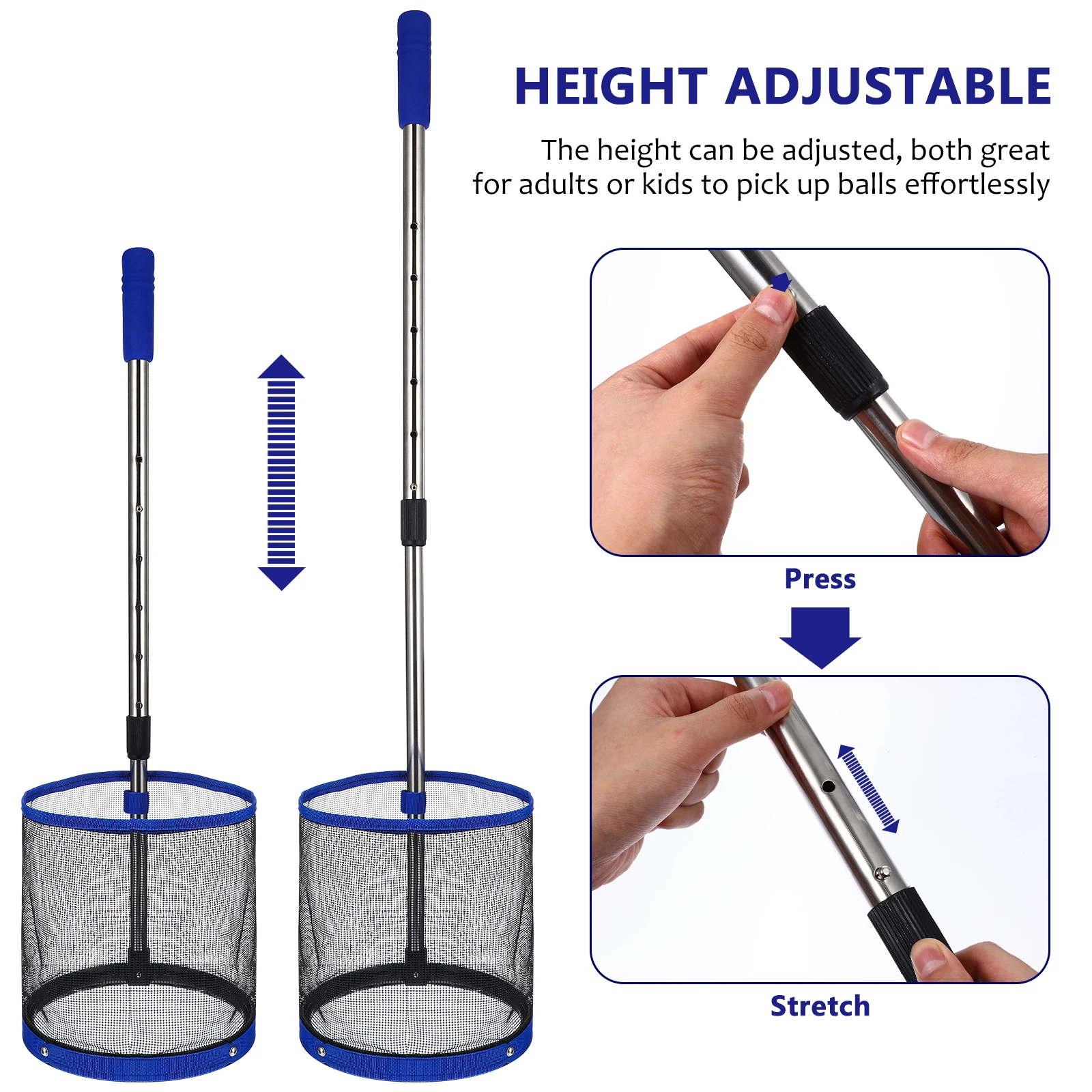 

BESPORTBLE Table Tennis Ball Pickers 120 Pong Balls Holder Adjustable Pong Storage Net for Playground