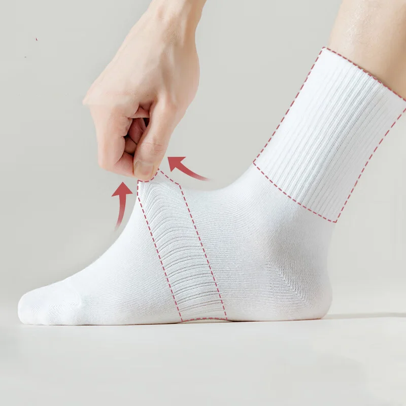 Calzini da uomo midtube cotton white Socks deodorante assorbente calzini da uomo estate nero bianco grigio primavera estate sport tinta unita