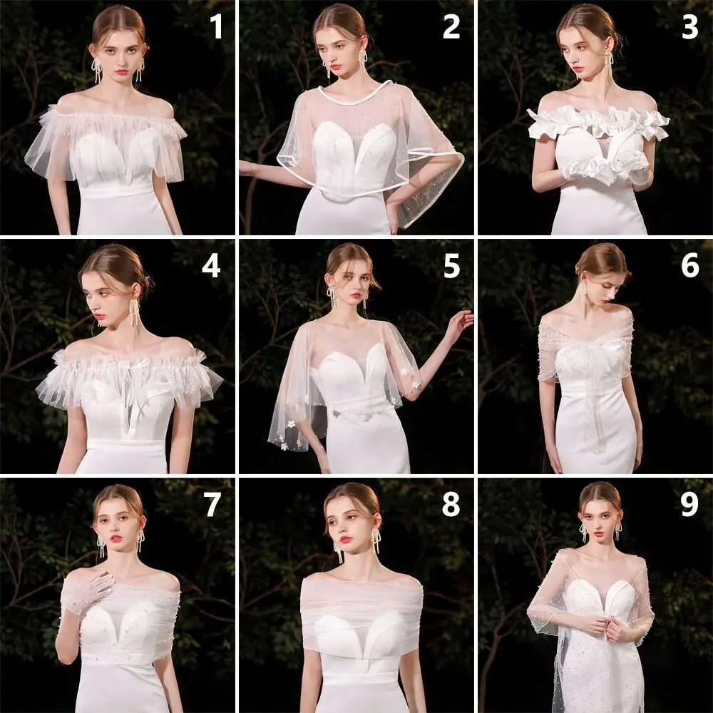 Fashion Lace Bride Wedding Dress Shawl Soft Dress Decor Wedding Cover Up Party Jacket Wraps Short Shawl For Women Dress image 6