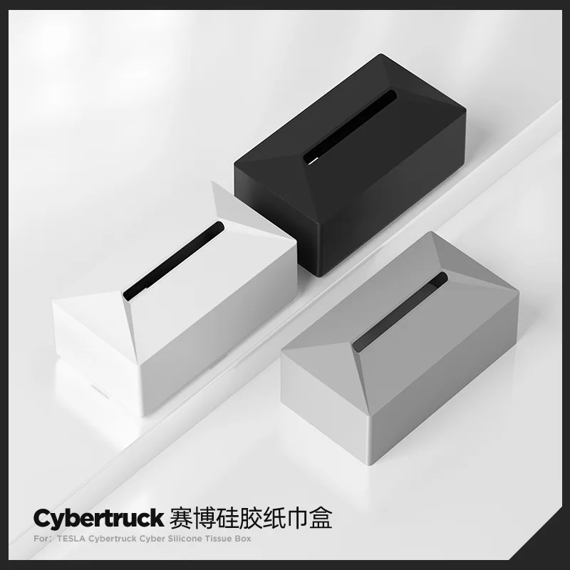 Compatible with Tesla Model Y/3/X/S Cybertruck Silicone Tissuebox for Car Tissue Holders