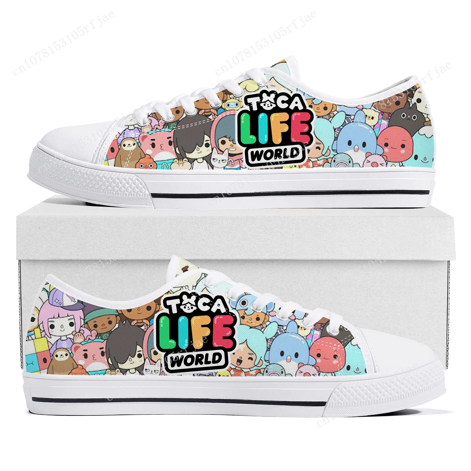 Toca Life World Low Top Sneakers Cartoon Game Womens Mens Teenager High Quality Fashion Canvas Sneaker Couple Custom Built Shoes