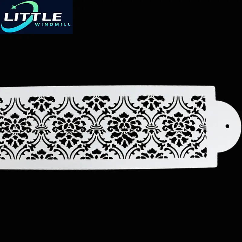 Cake Decorating Tool Damask Lace Border Side Cupcake Stencil Sugarcraft Decoration Mould Baking Kitchen Accessories