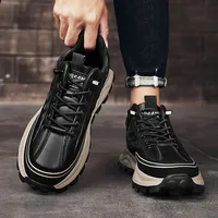 Chaussures en cuir pour hommes de haute qualité, tendance rétro, nouvelles chaussures en cuir pour hommes 2025, baskets de plateforme pour l'extérieur, chaussures de course, chaussures décontractées. 1